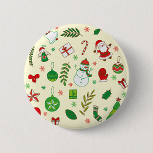 Badge Rond 5 Cm Motif coloré de salutation de Joyeux Noël
