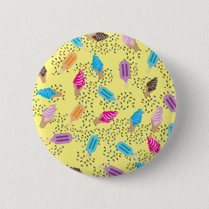 Badge Rond 5 Cm Motif Coloré Été Crème glacée Pops de glace