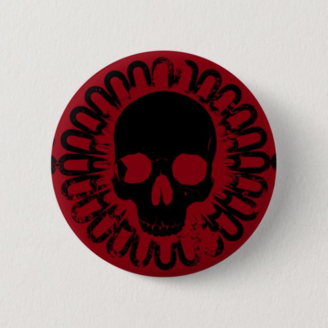Badge Rond 5 Cm Motif crâne Halloween Punk Goth Choisir n'importe  (Devant)