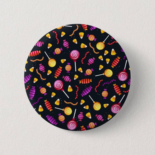 Badge Rond 5 Cm Motif de bonbons d'Halloween (Devant)