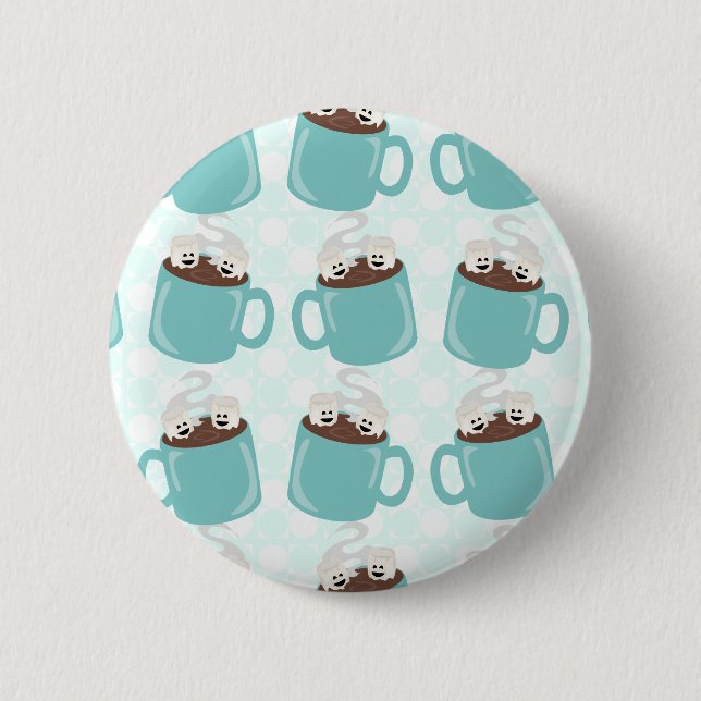 Badge Rond 5 Cm Motif de bonheur de chocolat chaud (Devant)