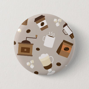 Badge Rond 5 Cm Motif de café