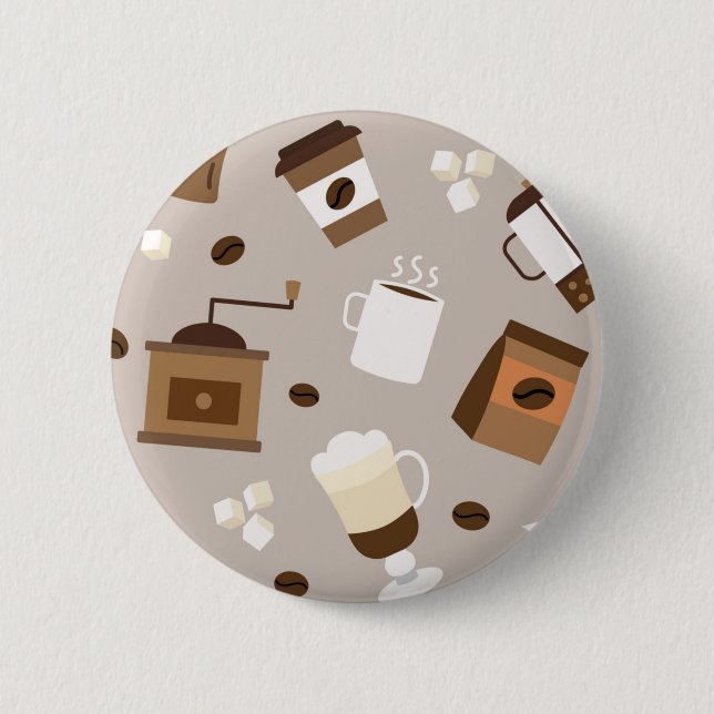 Badge Rond 5 Cm Motif de café (Devant)