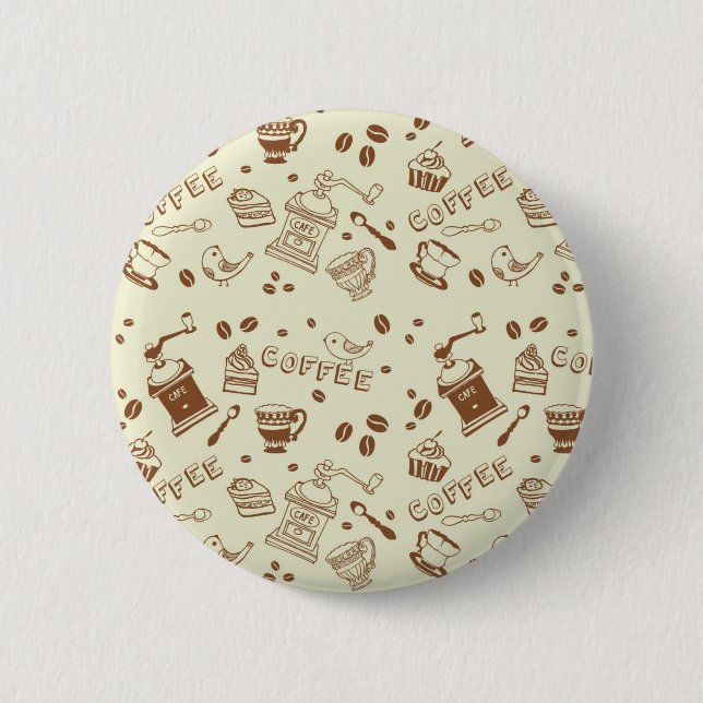 Badge Rond 5 Cm Motif de café (Devant)