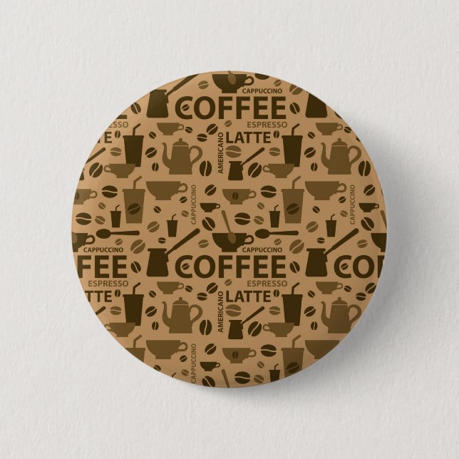 Badge Rond 5 Cm Motif de café (Devant)