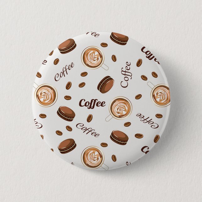 Badge Rond 5 Cm Motif de café (Devant)
