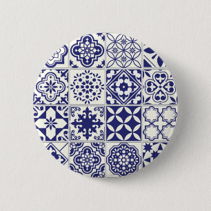 Badge Rond 5 Cm Motif de carreaux de céramique