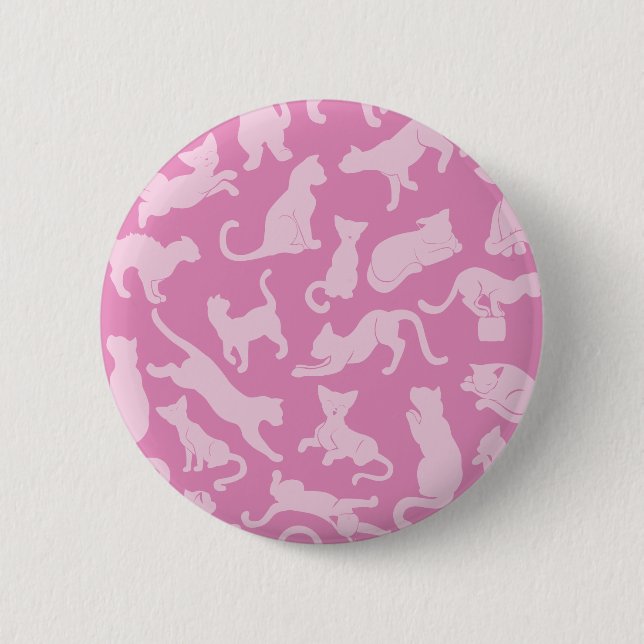 Badge Rond 5 Cm Motif de chat rose (Devant)