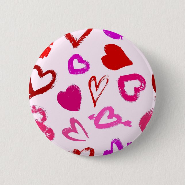 Badge Rond 5 Cm Motif de coeur (Devant)