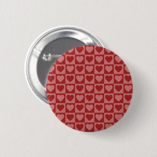 Badge Rond 5 Cm Motif de coeur minimaliste moderne rétro rouge et 