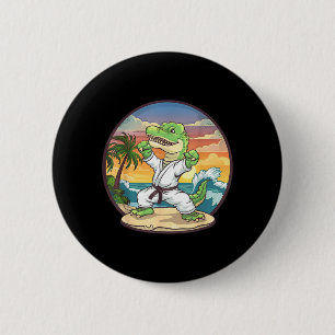Badge Rond 5 Cm Motif de crocodile de karaté Taekwondo Jiu-Jitsu M