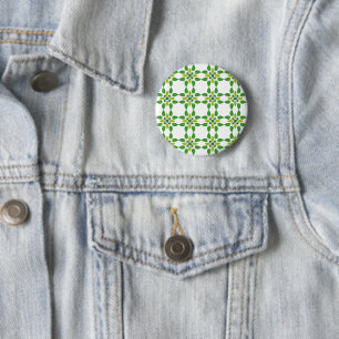 Badge Rond 5 Cm Motif de feuille, motif de feuilles, feuilles vert