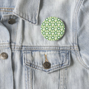 Badge Rond 5 Cm Motif de feuille, motif de feuilles, feuilles vert