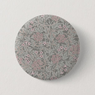 Badge Rond 5 Cm Motif de fleur de jasmin de William Morris