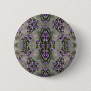 Badge Rond 5 Cm Motif de fleur sauvage Héliotrope à sel pourpre