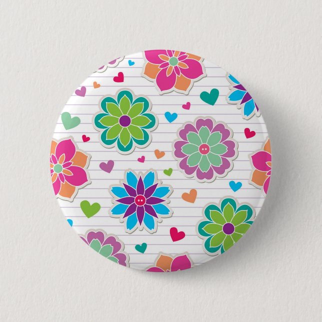 Badge Rond 5 Cm Motif de fleurs (Devant)