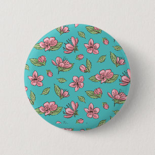 Badge Rond 5 Cm Motif de fleurs