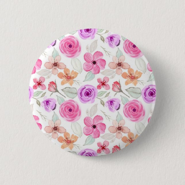 Badge Rond 5 Cm Motif de fleurs (Devant)
