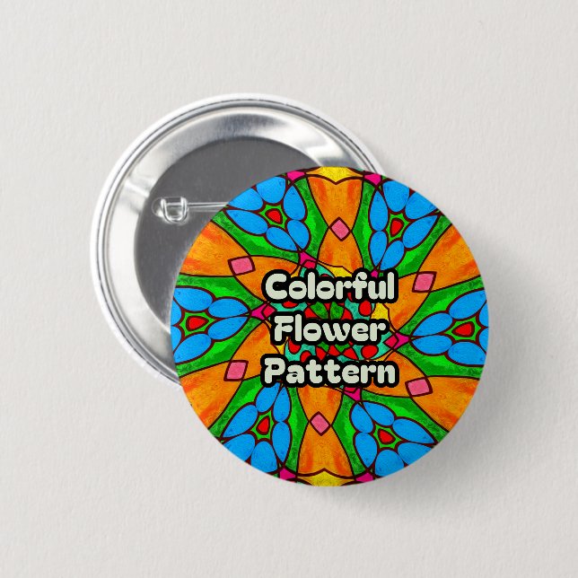 Badge Rond 5 Cm Motif de fleurs esthétiques (Devant & derrière)