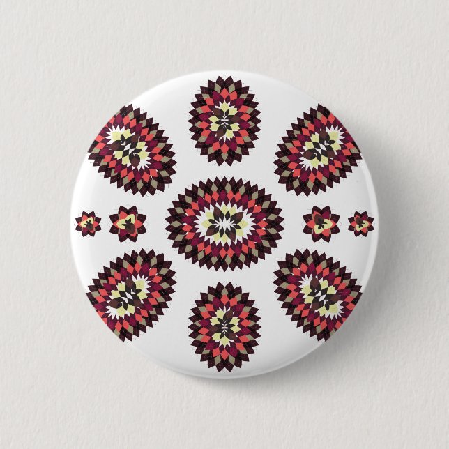 Badge Rond 5 Cm Motif de fleurs Mandala (Devant)