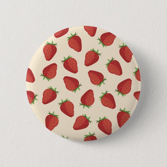 Badge Rond 5 Cm Motif de fraises (Devant)