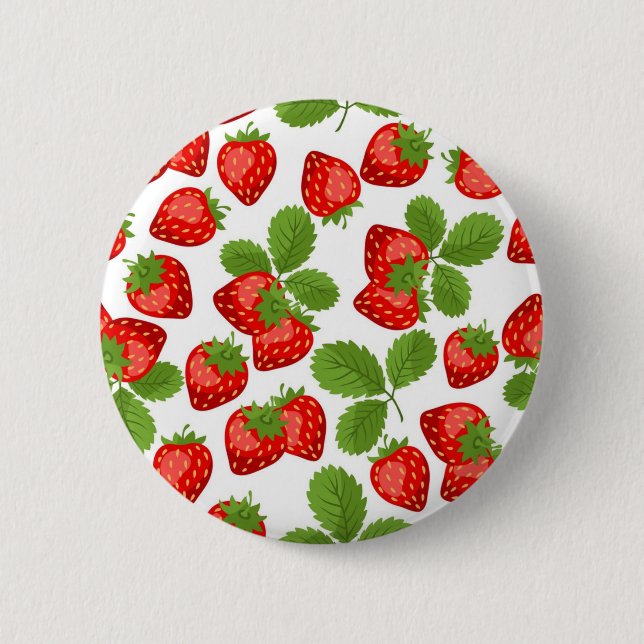 Badge Rond 5 Cm Motif de fraises (Devant)