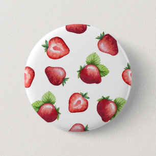 Badge Rond 5 Cm Motif de fraises