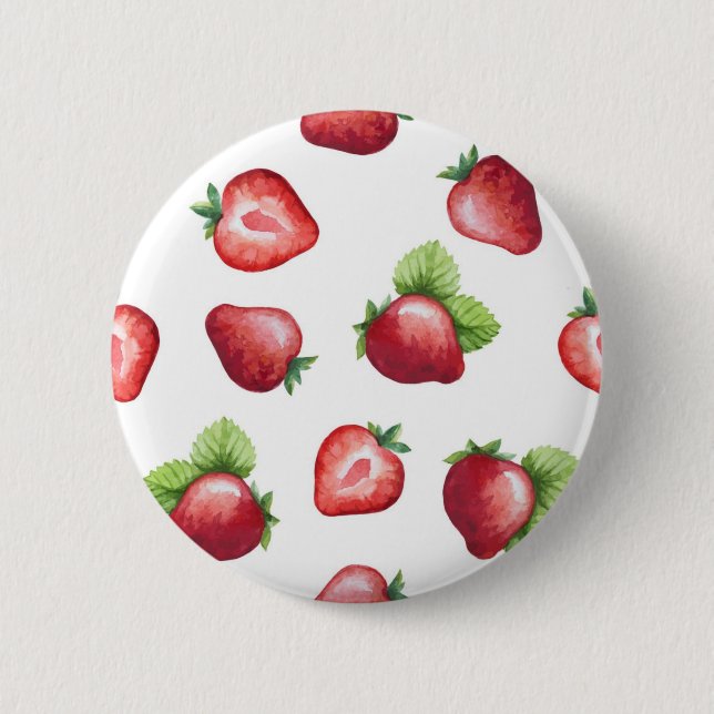 Badge Rond 5 Cm Motif de fraises (Devant)