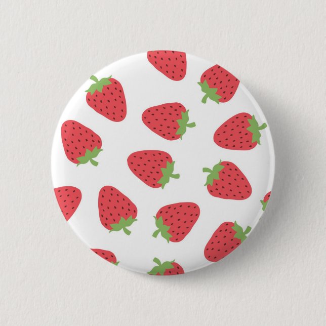 Badge Rond 5 Cm Motif de fraises (Devant)