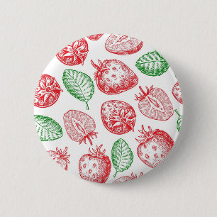 Badge Rond 5 Cm Motif de fraises