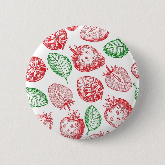 Badge Rond 5 Cm Motif de fraises (Devant)
