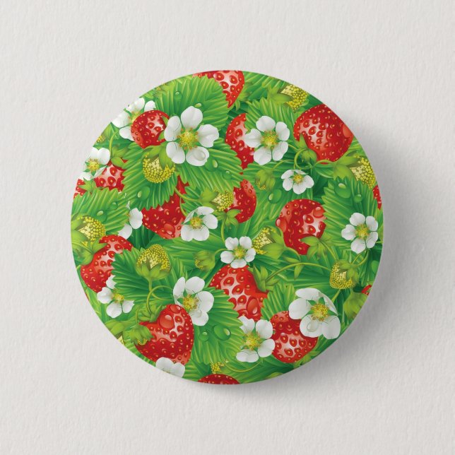 Badge Rond 5 Cm Motif de fraises (Devant)