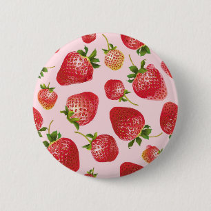 Badge Rond 5 Cm Motif de fraises