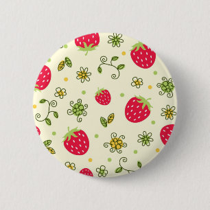 Badge Rond 5 Cm Motif de fraises