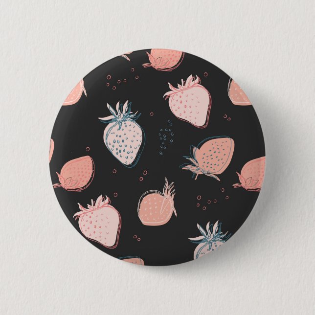Badge Rond 5 Cm Motif de fraises (Devant)