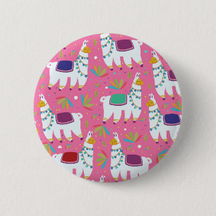 Badge Rond 5 Cm Motif de lama mignon