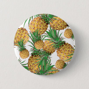 Badge Rond 5 Cm Motif de l'ananas tropical Yummy