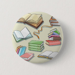 Badge Rond 5 Cm Motif de livre