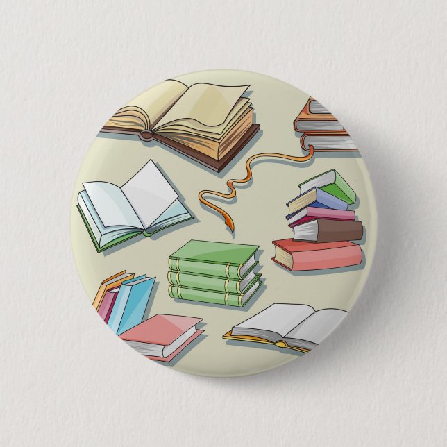 Badge Rond 5 Cm Motif de livre (Devant)