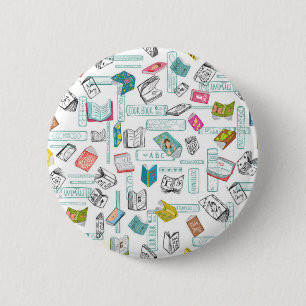 Badge Rond 5 Cm Motif de livre