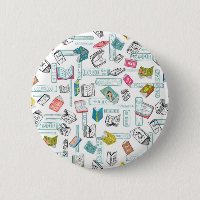 Badge Rond 5 Cm Motif de livre (Devant)