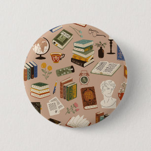Badge Rond 5 Cm Motif de livre