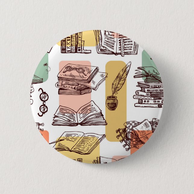 Badge Rond 5 Cm Motif de livre (Devant)