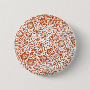 Badge Rond 5 Cm Motif de Mauve de William Morris : Floral Terracot