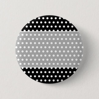 Badge Rond 5 Cm Motif de point noir et blanc de polka. Tacheté
