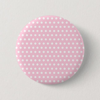 Badge Rond 5 Cm Motif de point rose et blanc de polka. Tacheté