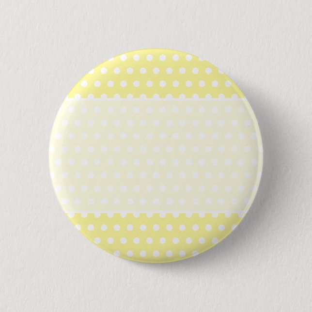 Badge Rond 5 Cm Motif de pois jaune. Tacheté (Devant)