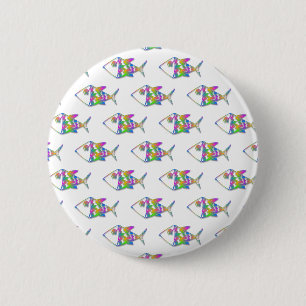 Badge Rond 5 Cm Motif de poisson Abstrait
