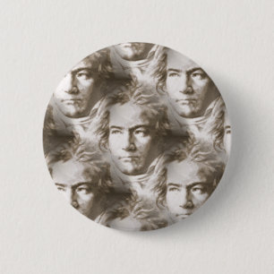 Badge Rond 5 Cm Motif de portrait Beethoven