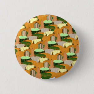 Badge Rond 5 Cm Motif de récolte de courge d'automne
